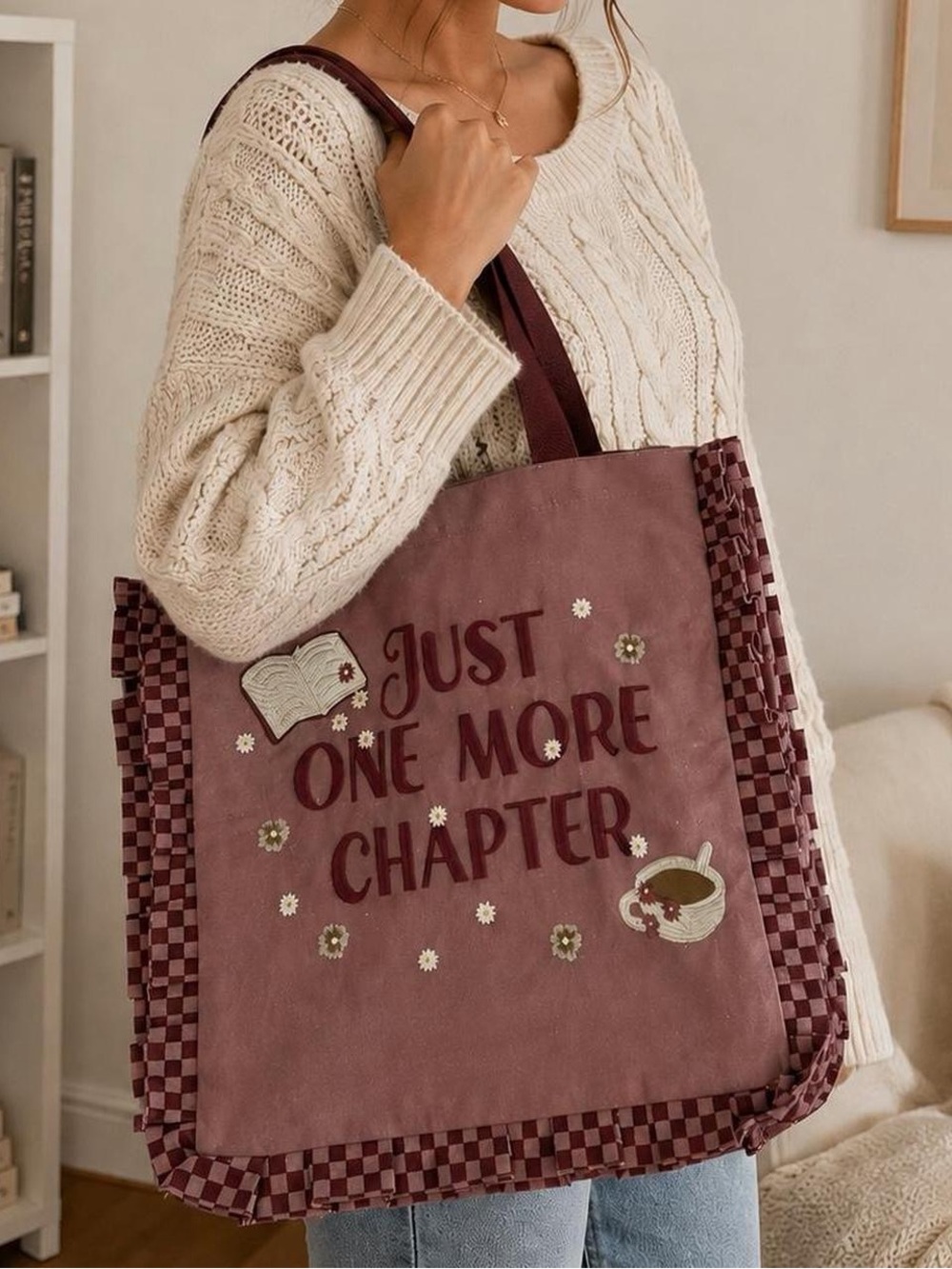 NWT Lady Delaney Just One More Chapter Bookish Tote Bag